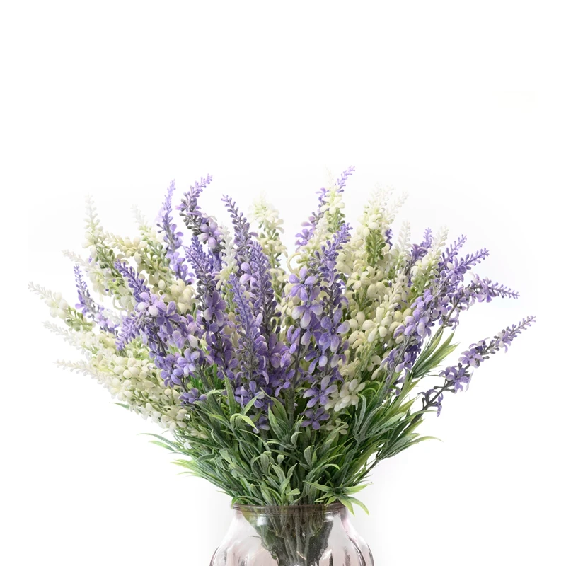 MW56669 High Quality Artificial Flower Bouquet  Multiple Colors Lavender Plastic Material Made By Hand For Wedding Supplies