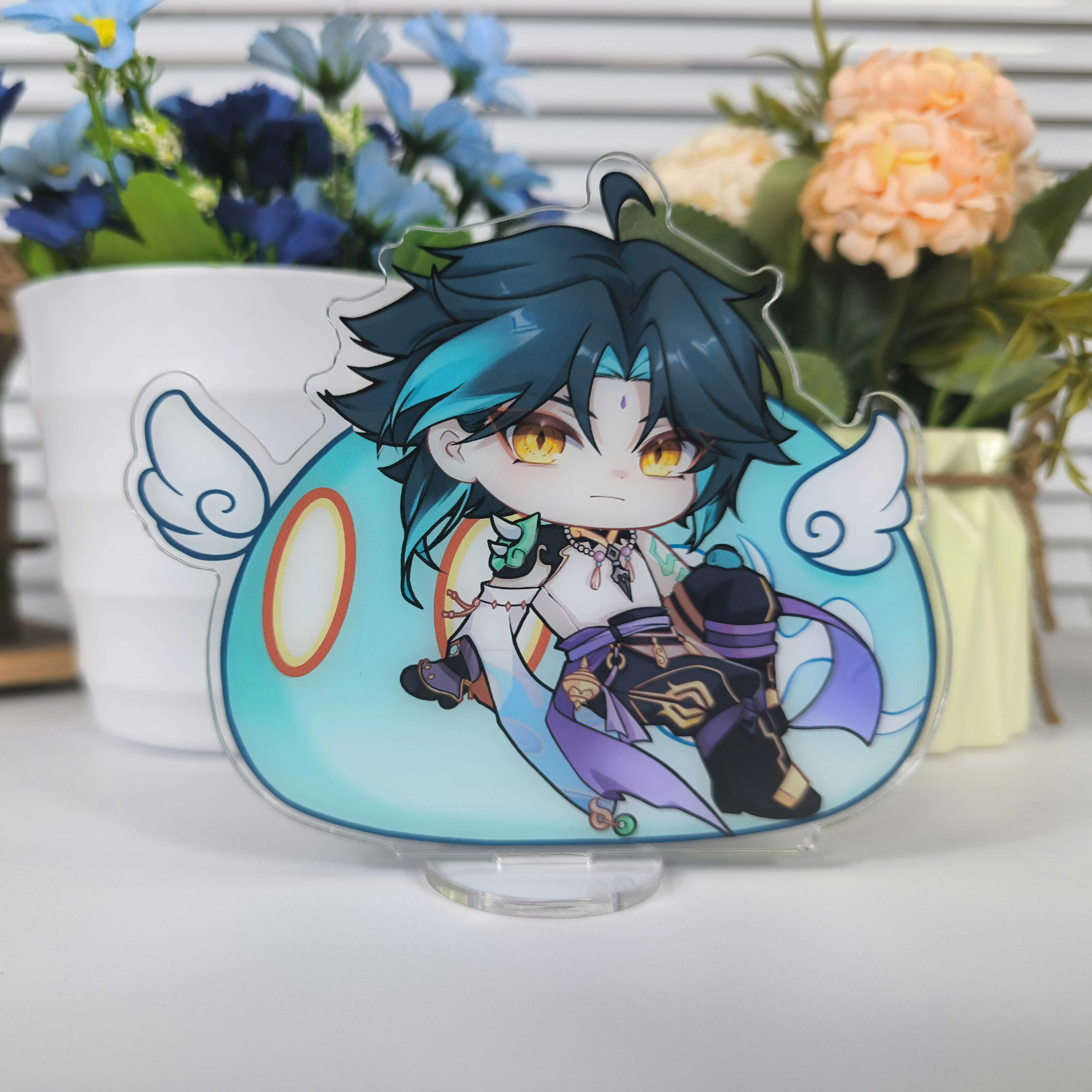 Factory direct sale genshin eco friendly acrylic figures standee single print cute anime printed acrylic standee with background