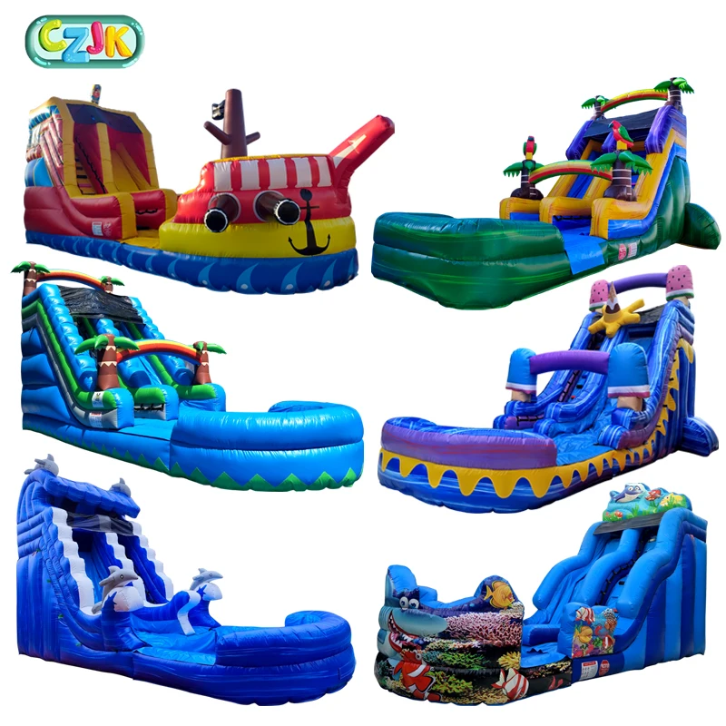China Cheap Mini Waterslide Pool Blow Up Party Rental Commercial Use  High Big Large Inflatable Water Slides For Kids