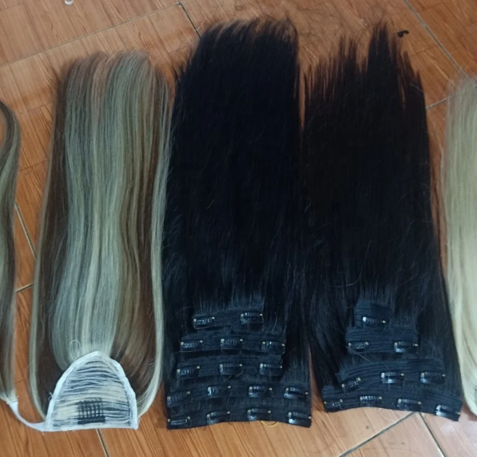 Hot sale Human Hair Clip in Extension Natural Black 100% Raw Virgin hair Grade 8A 9A Super Smooth