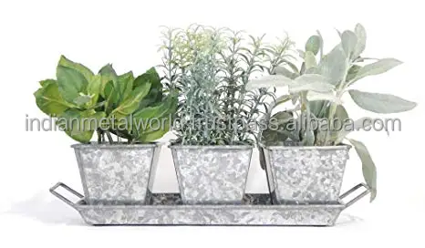 Shiny polished planter Modern planters for home and garden decor galvanized Cheap iron planters at low price