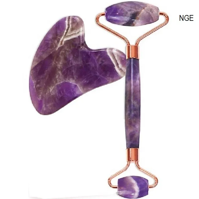 Gua sha massage Natural Amethyst massage roller & footwear tool gua sha scraping massage tool