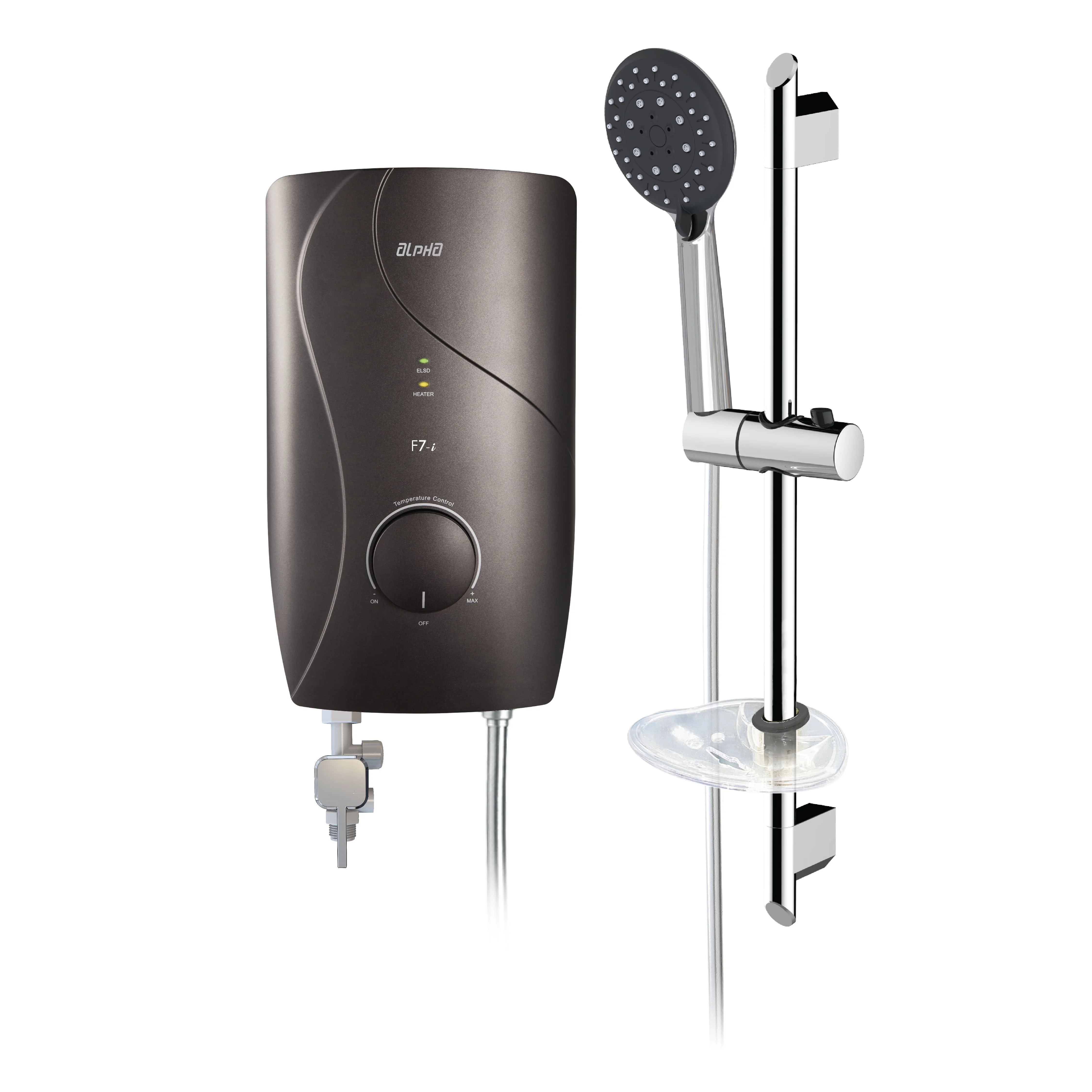 Good Selling F7E 3.5KW Instant Electric Tankless Water Heater Mocha Color Plastic Housing 110V for Bathroom Shower Household Use