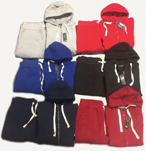 Custom sportswear polo tracksuit hoodie white string long sleeves men tracksuit / jogging suit/ sweatsuit