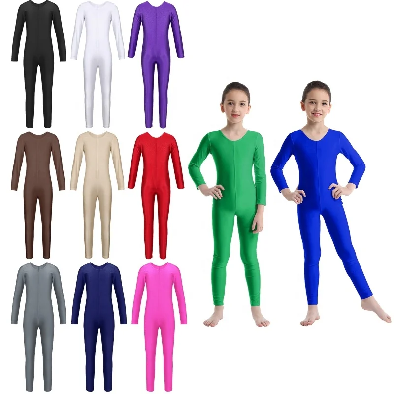 Dance Wear Bodysuits For Wholesale Children Kids Girls Long Sleeves Ballet Dance Gymnastics Leotard Jumpsuit Unitard Dancewear