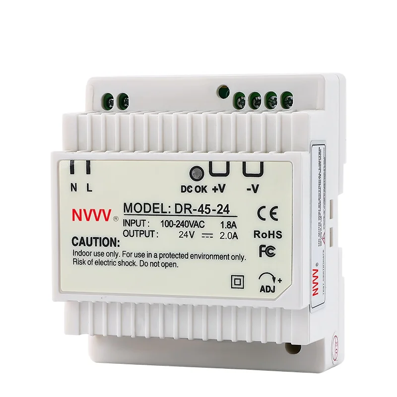 DR 45W Switching power supply DR series AC to DC Power 45W 24V SMPS DIN RAIL