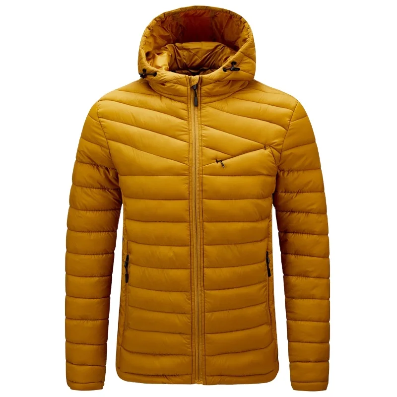 Wholesale Outdoor Light Warm Duck Feather Custom Logo Nylon Hooded Winter Bubble Puff Filled Down Puffer Jackets for Men