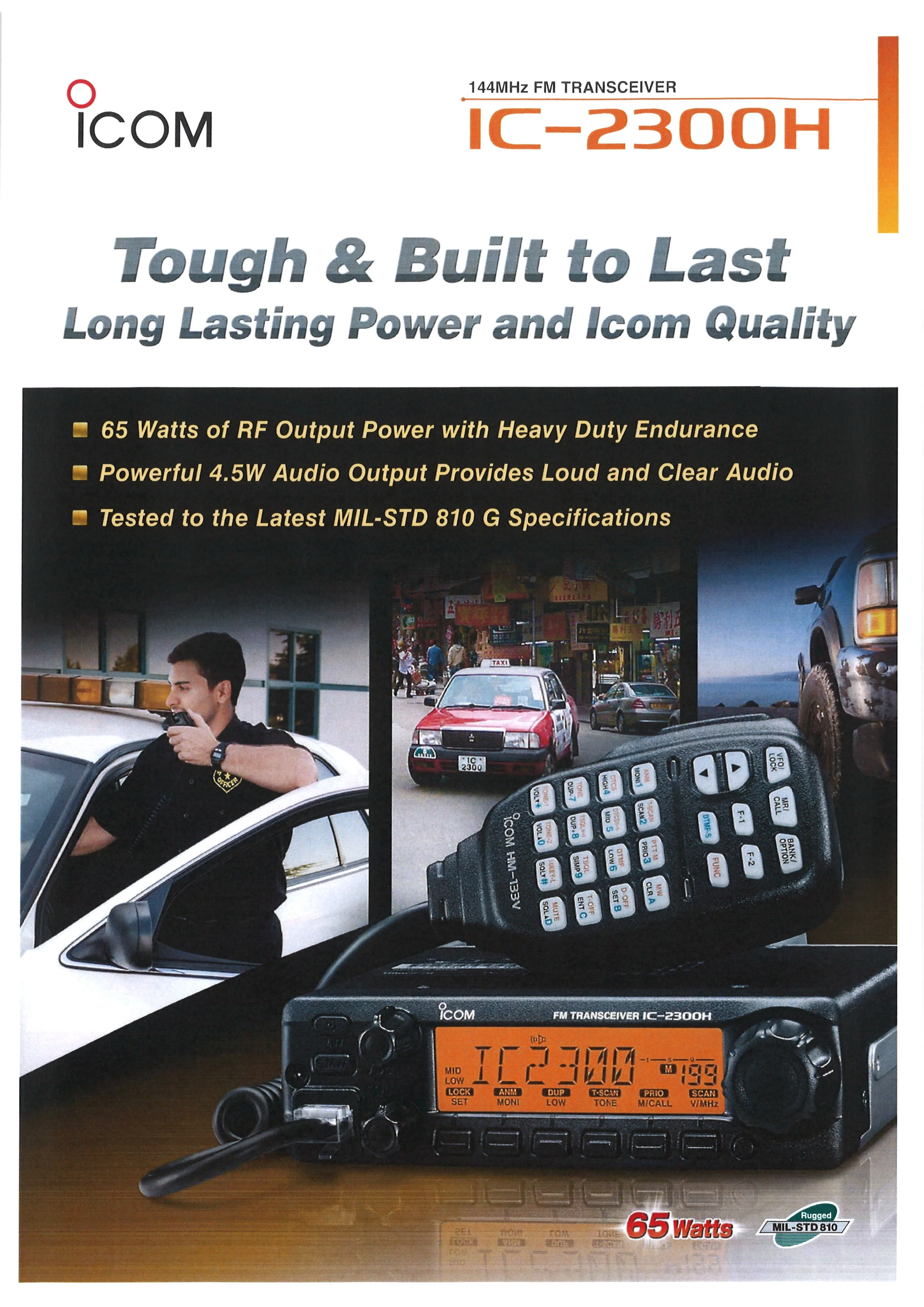 IC-2300H УКВ Quad Band Мобильный трансивер 136-174 МГц (можно зафиксировать в 5 каналов)