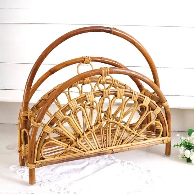 Wholesales handcraft rattan magazine holder for home