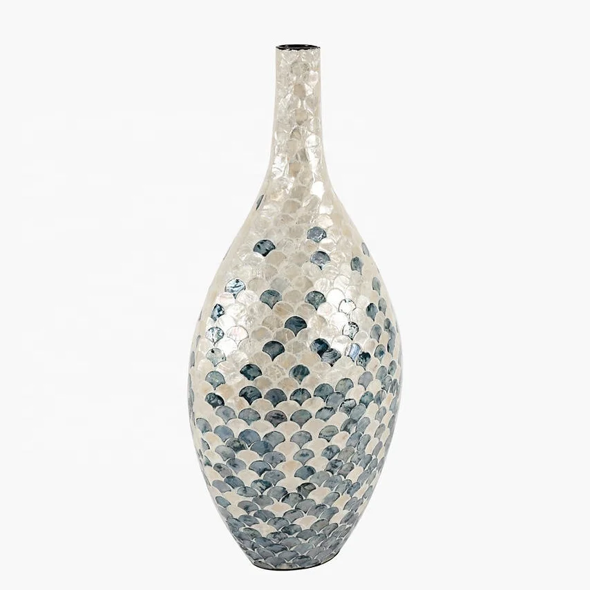Gorgeous luxury vase mother of pearl decorative vases shell capiz tall vase manufacturer wholesale from Vietnam