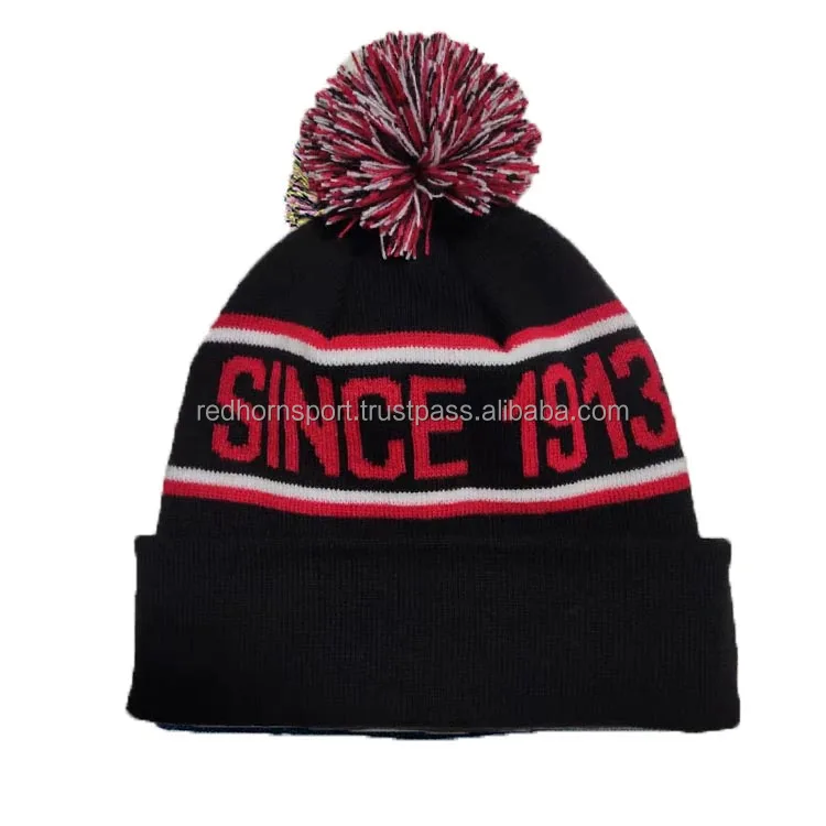2021 knitted hat gorras al por mayor women custom logo beanies and leather label wholesale For Adults Beanie Knitted Hat
