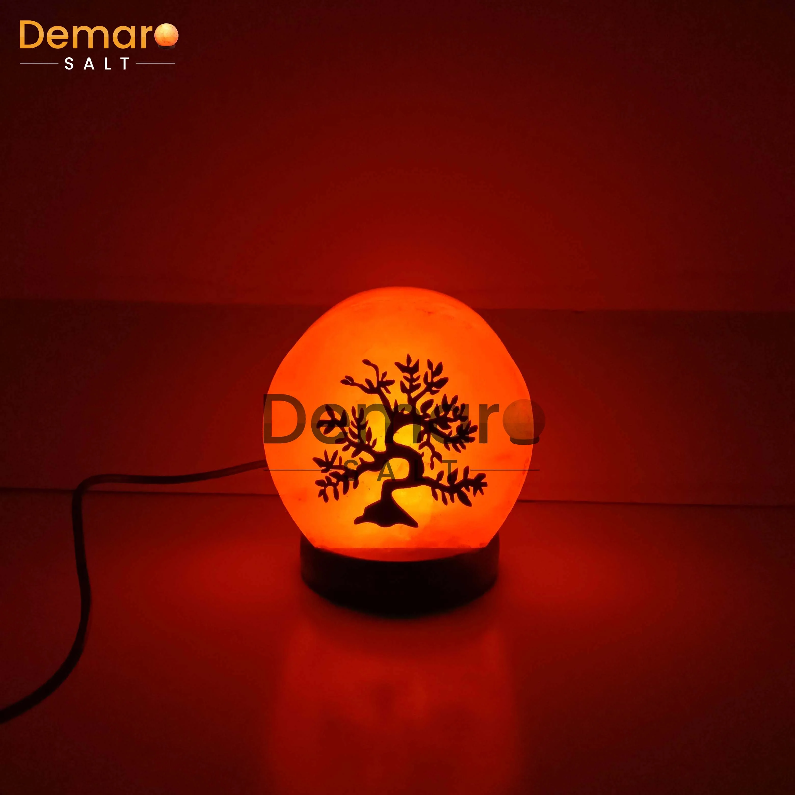 Высококачественная ручная работа Гималайская каменная соль кристалл резной лист МДФ дерево USB-лампа происхождение PK натуральные поделки