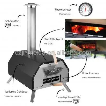 Hot Sale Outdoor ooni Portable Stainless Steel pizza oven For Garden Patio Camping