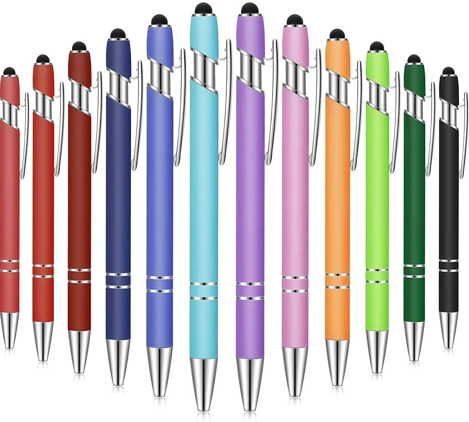promotional Custom Logo print full colors Metal engravable touch screen cheapest stylus ballpoint pens metal pen