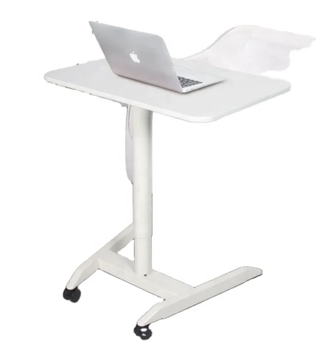 Gas Lift Standing Laptop Desk Computer Table With Rolling Wheels