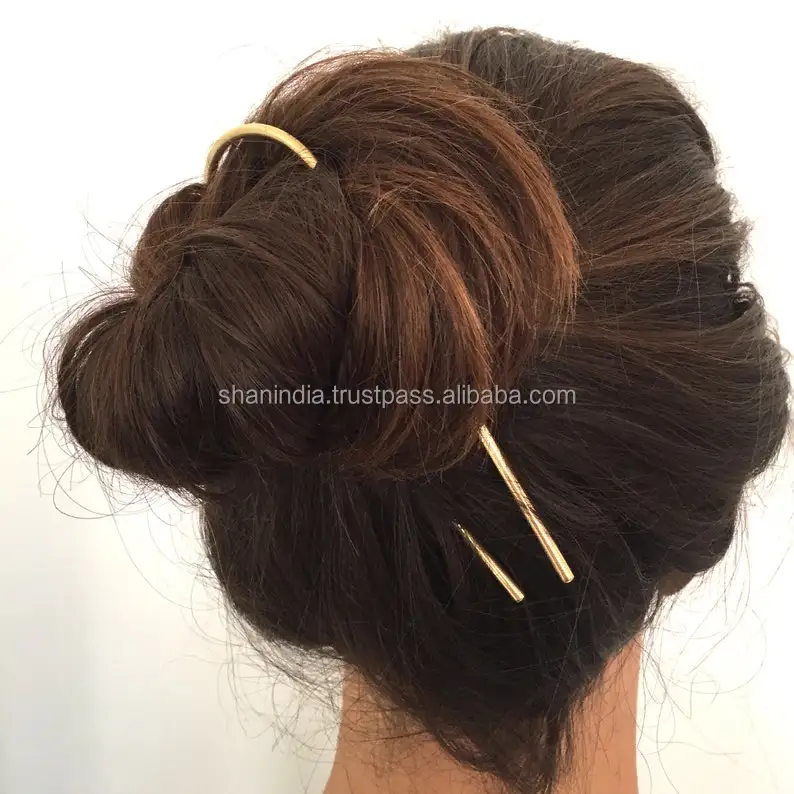 Gold Wired Brass Hair Pin Sustainable accessories Women hair accessories Hair Tie