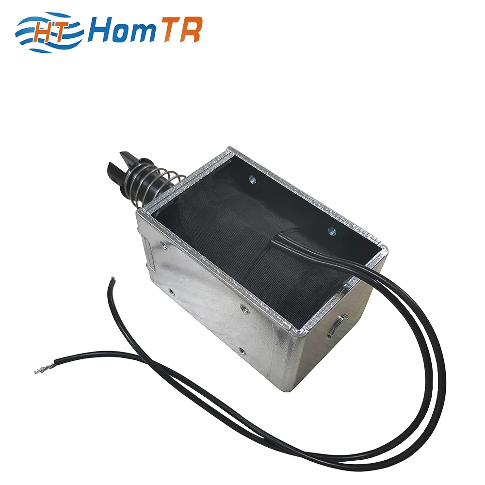 HomTR DC12V 1.081A 13W Duty Cycle 100% 10mm Stroke Diameter 15mm Pull Push Electromagnetic Solenoid