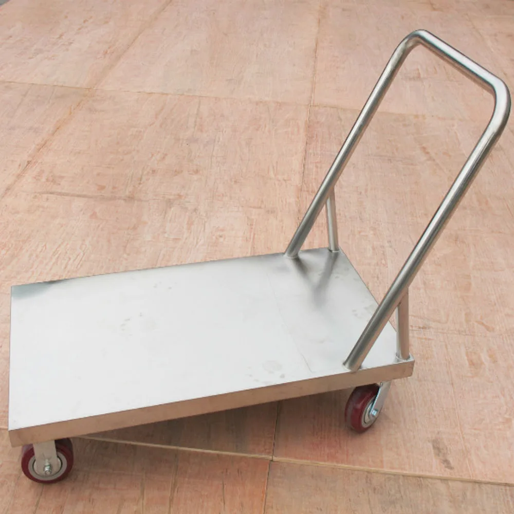 120*70cm 1000kg Stainless Steel Trolley Cart Anti-Corrosion Foldable Platform Trolley For Delivery