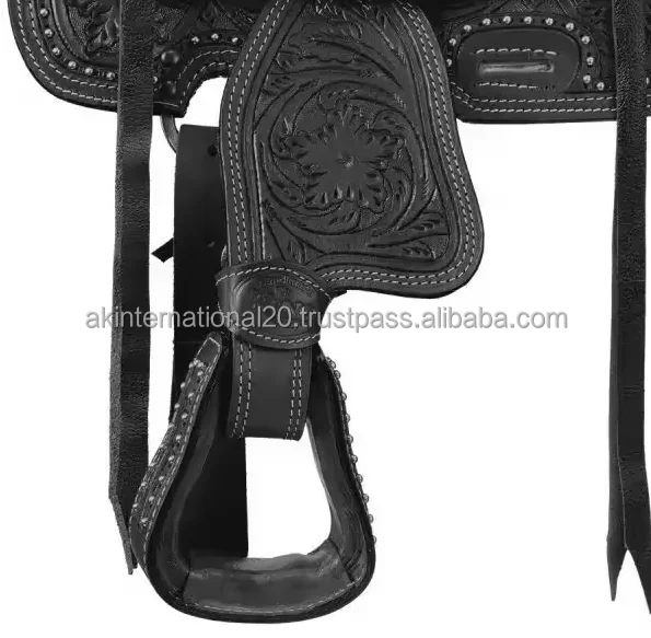 Eco Friendly Best Selling Floral Tooled Leather Western Barrel Horse Saddle For Horse Riding For Worldwide Export