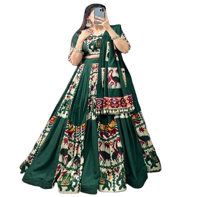 Top Quality Full Stitched Printed Work Silk With Rayon Navratri Chaniya Choli From Indian Exporter And Supplier