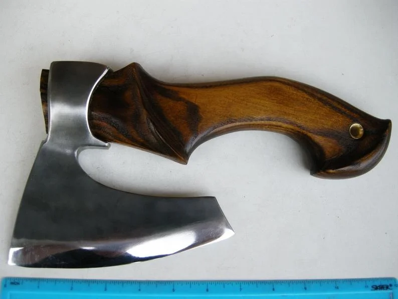 
Fist Axe Russian Axe Custom Handmade Steel Axe Wood Handle 