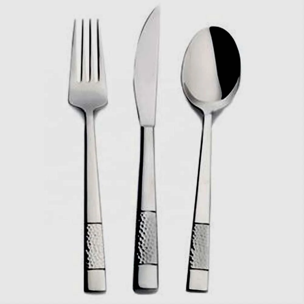 European Silver plated Antique Cutlery with round Marble Stainless Steel Silverware luxury metal cutlery Set
