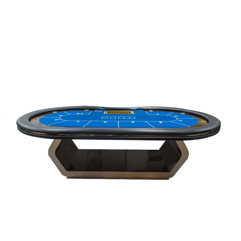 AOBO Top Gambling Customized Casino Luxury Solid Wood Texas Poker Table with LED Lights