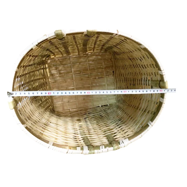 Back bamboo handmade basket  with sling back to buy food storage fruit for famers with Japan standard