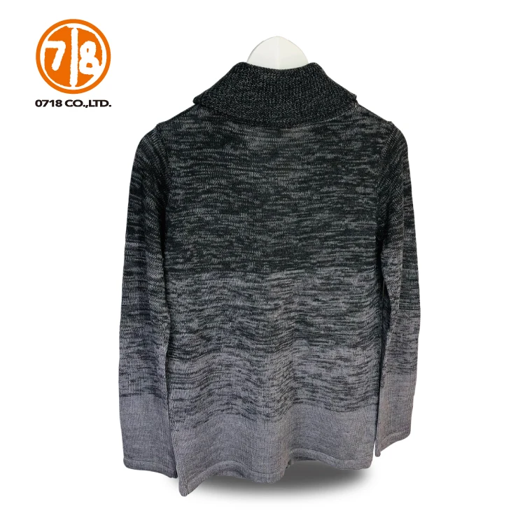 New Design Gray Cardigan Front Open Button Mans Wool Sweater