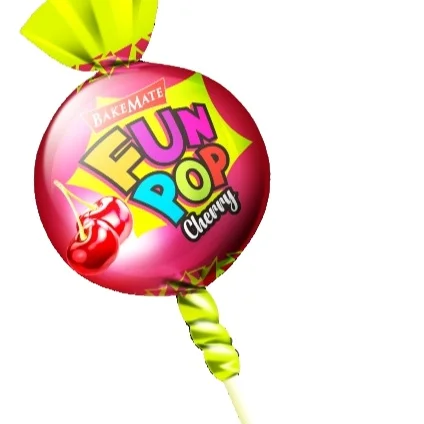 Sugar Coated hard candy Lollipops 10g individually wrapped BakeMate Center filling Jar at best price