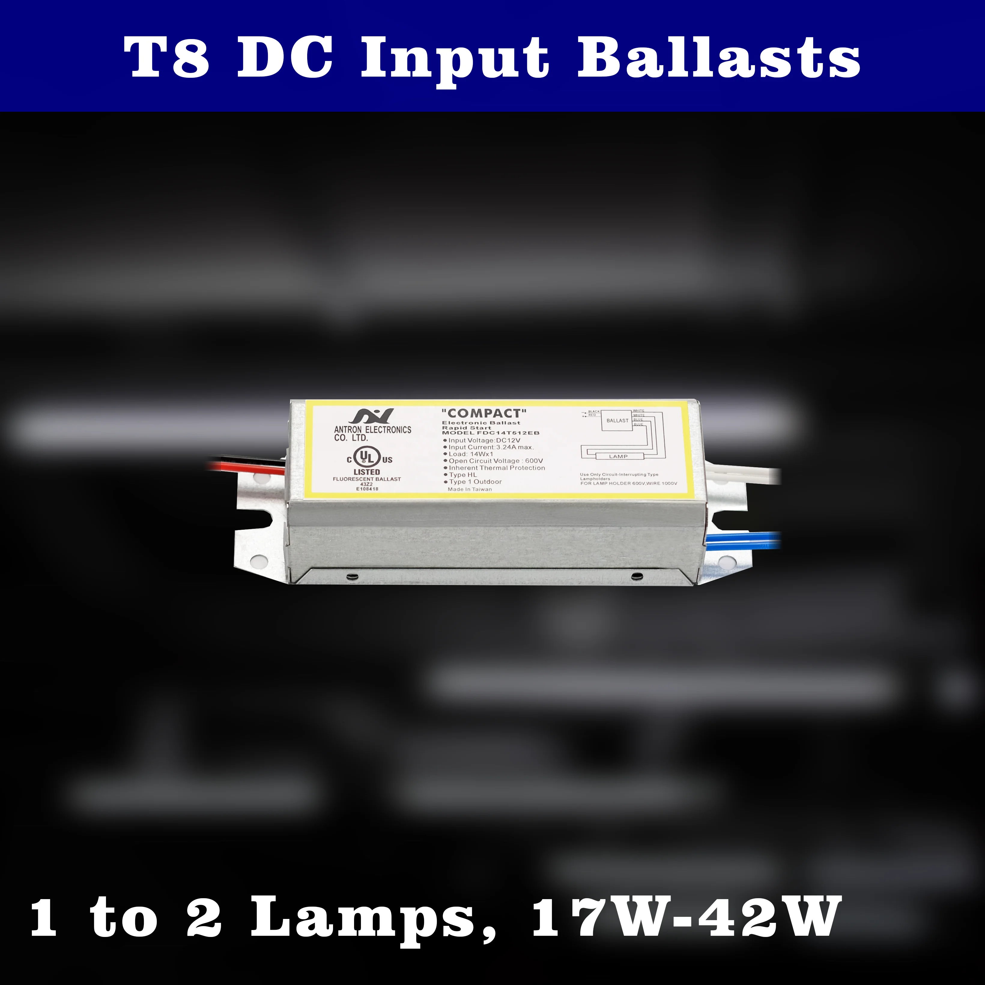 Балласт 24 В постоянного тока UL/cUL перечисленный 2x17 Вт электронный T8