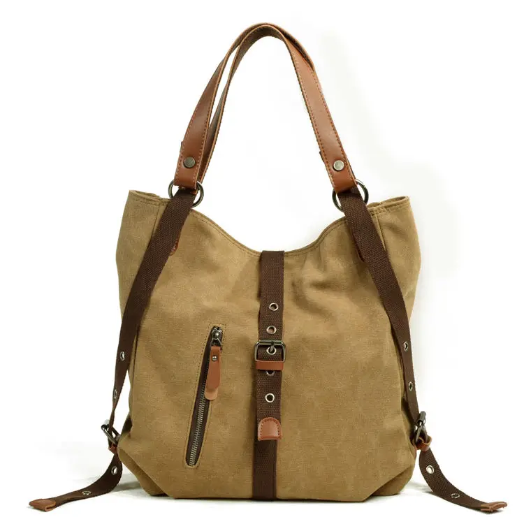 High Quality China Brands Handbags Multifunctional Backpack Sac A Main En Toile Outdoor Travel Premium Canvas Tote Bag