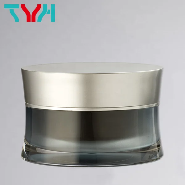 15ml 30ml 50ml PMMA Acrylic Luxury Clear White Curve Round Double Wall Plastic Cream Jar PP Inner Cup PE Inner Cover (LC Series)