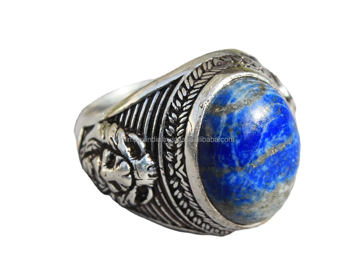 2022 новый дизайн, модное готическое кольцо с драгоценным камнем, турецкое мужское кольцо с натуральным лазуритом