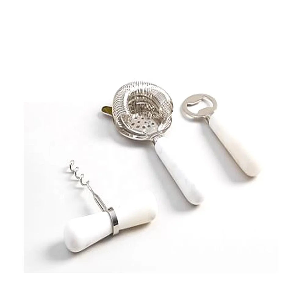 Metal Decorative Bar Ice Scoop with Unique Handmade design With customized Silver Polished Metal Handle Bar Accessory Set