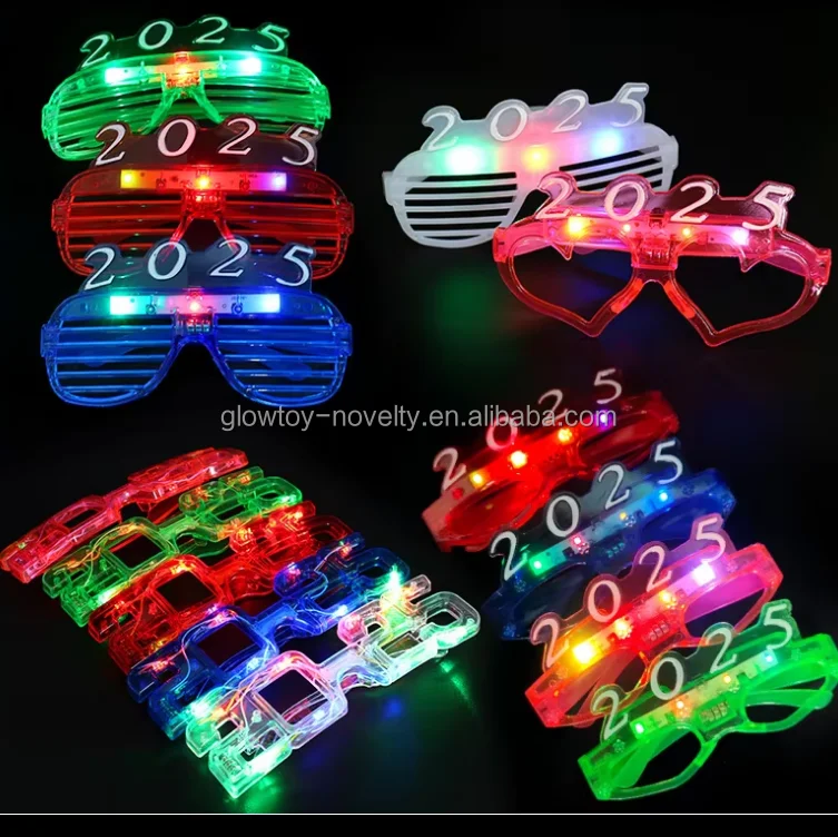 Holiday Shutter Shades Neon EL Wire LED Flashing Glasses Light Up Glasses Cold Light Luminous Club Concert Party Glasses