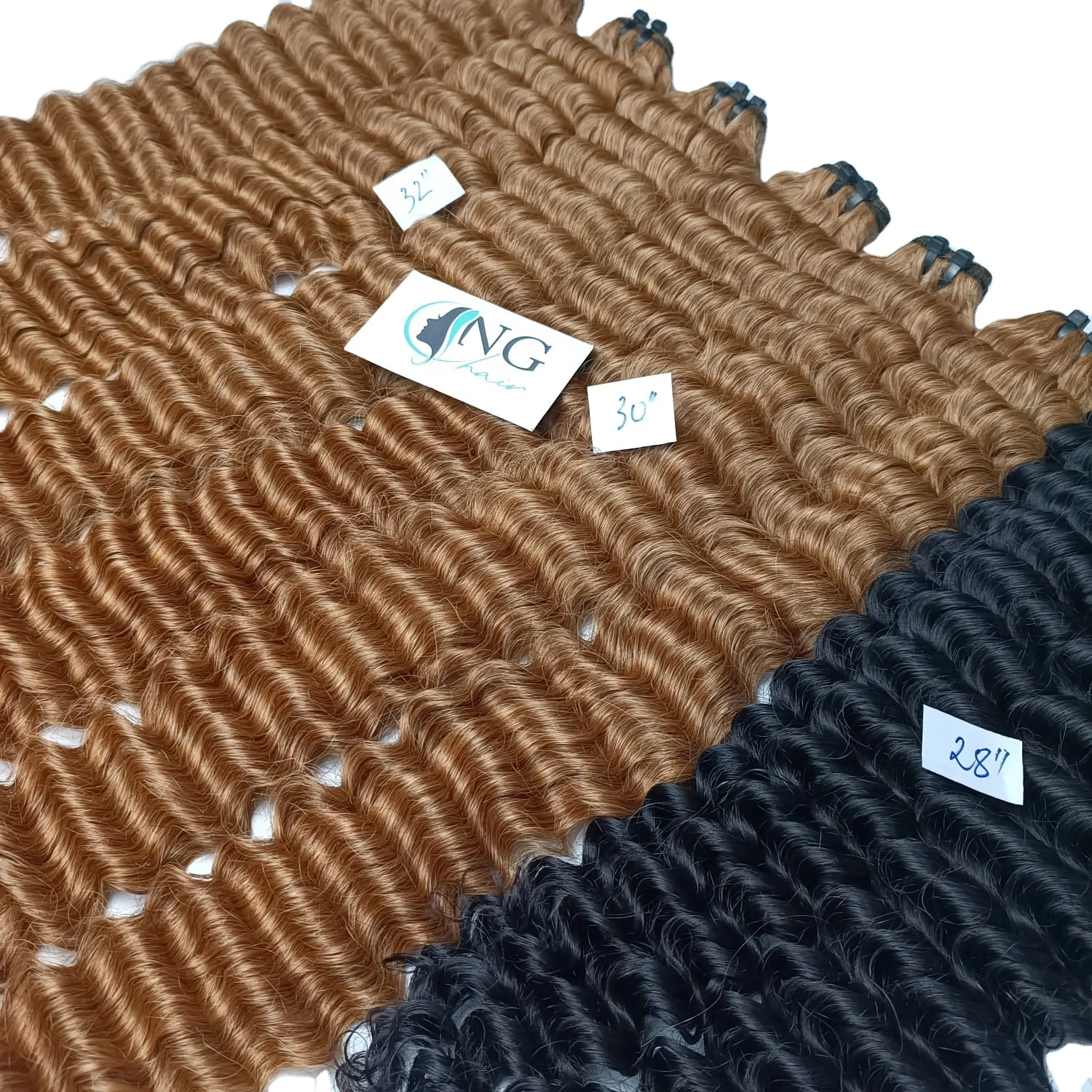 Factory Custom Cheap Price Manufacturer Deep Wave Weft Hair Extensions 100% Human Raw Hair Full Color Hair