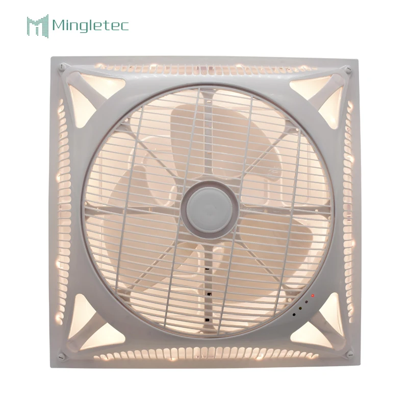 OEM Custom 14 Inch Modern Large size Copper Motor Air Circulation Square Bedroom use Ceiling Fan With 3 models Light And Remote