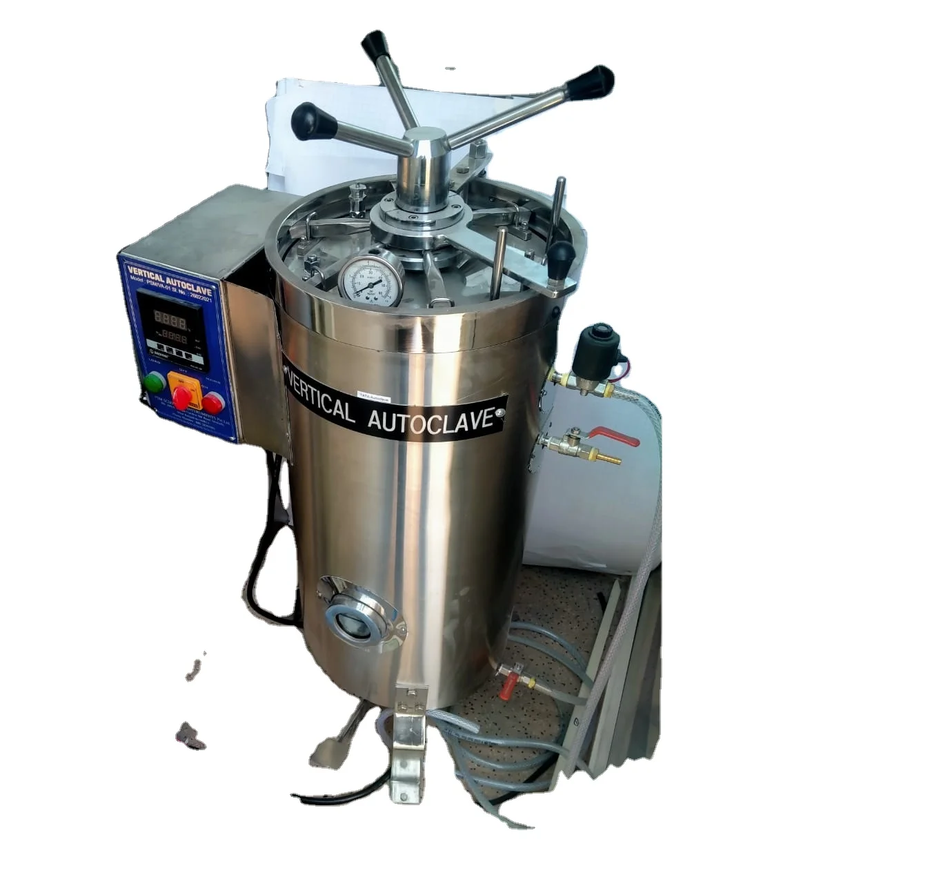 Stainless Steel Automatic Vertical Pressure Steam Sterilizer Autoclave  tube with 55 eject valve