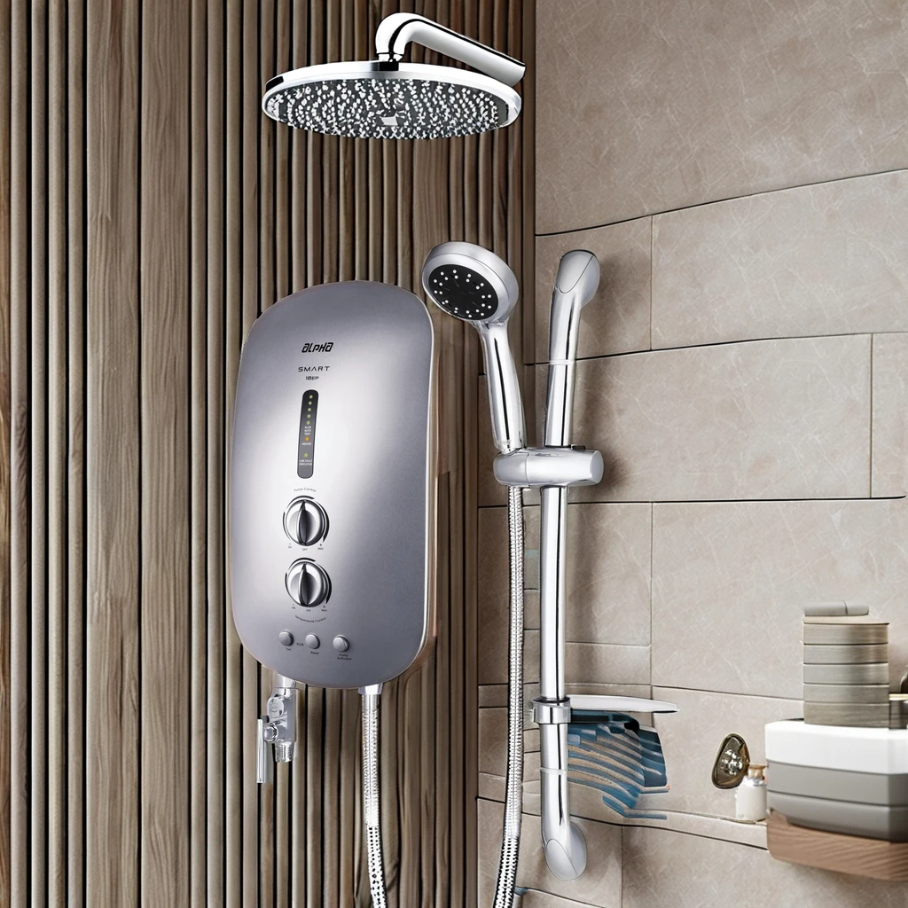 Современный дизайн Мгновенный водонагреватель без резервуара SMART 18i 3 5 кВт серебристого цвета с дождевым душем и встроенный насос для домашнего использования