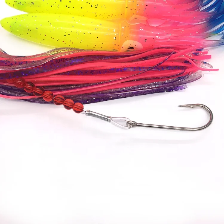 OEM squids sea bird teaser sets trolling fishing lure fishing tackle tuna marline Daisy Chain Rig hook bulb squid skirt factory