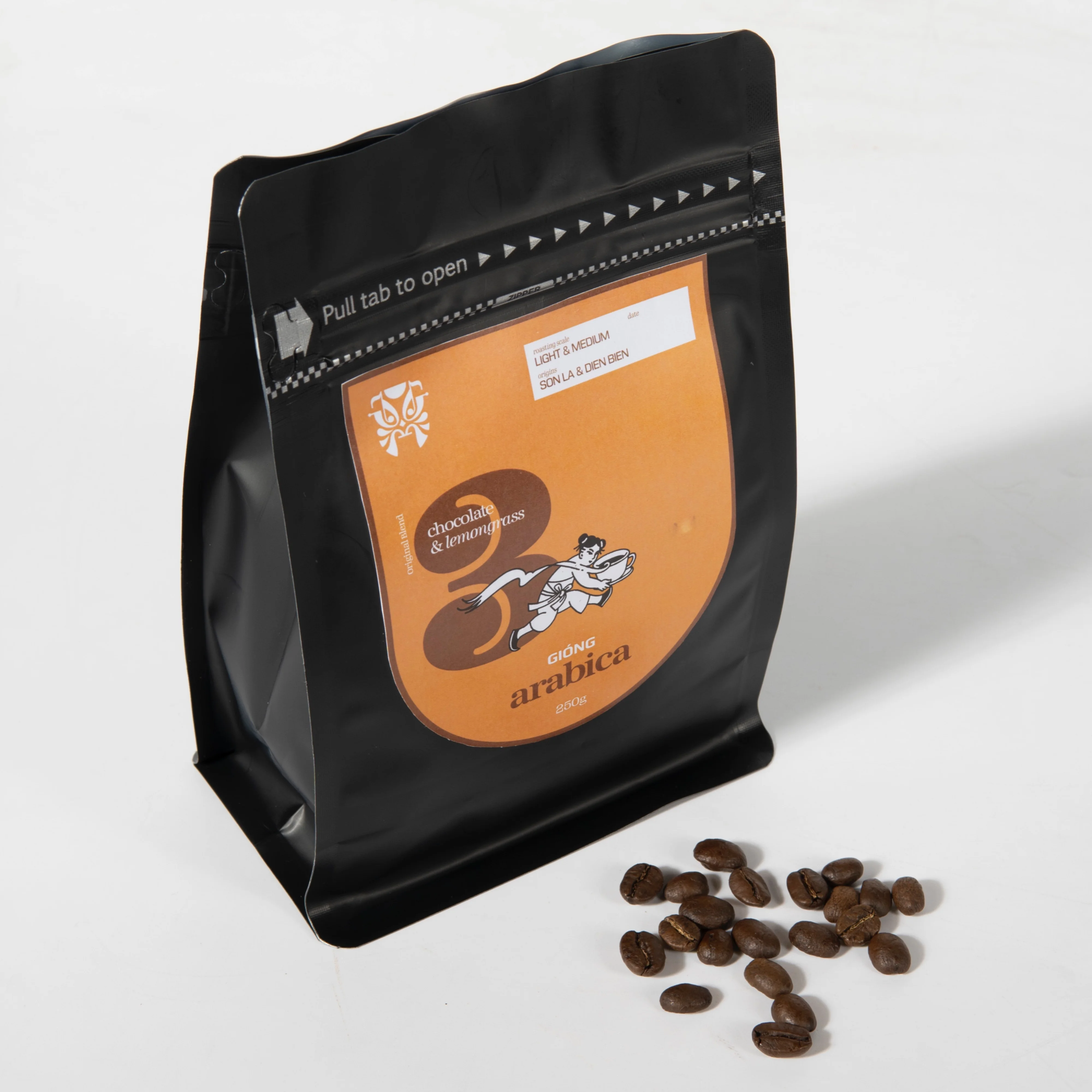 Новый продукт смесь Giong 3 освежающий кофе шоколад и Лемонграсс Арабика жареные целые зерна кофейные