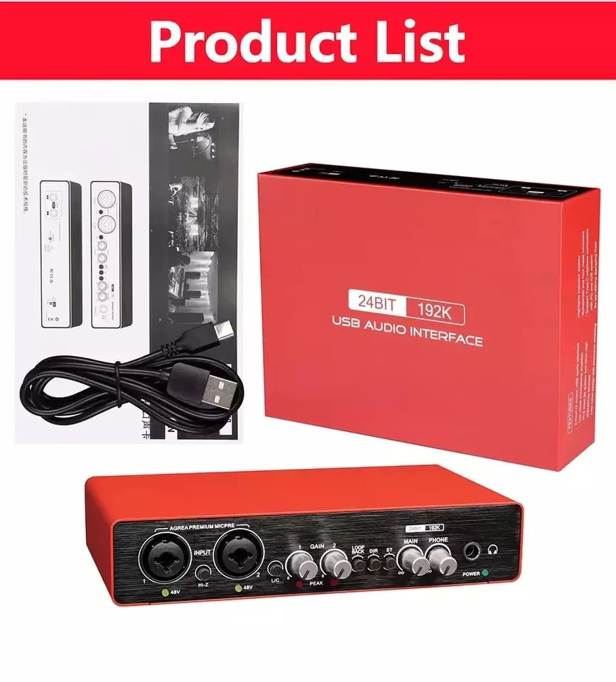2i2 3rd gen music studio recording sound equipment professional USB Sound cards audio interface