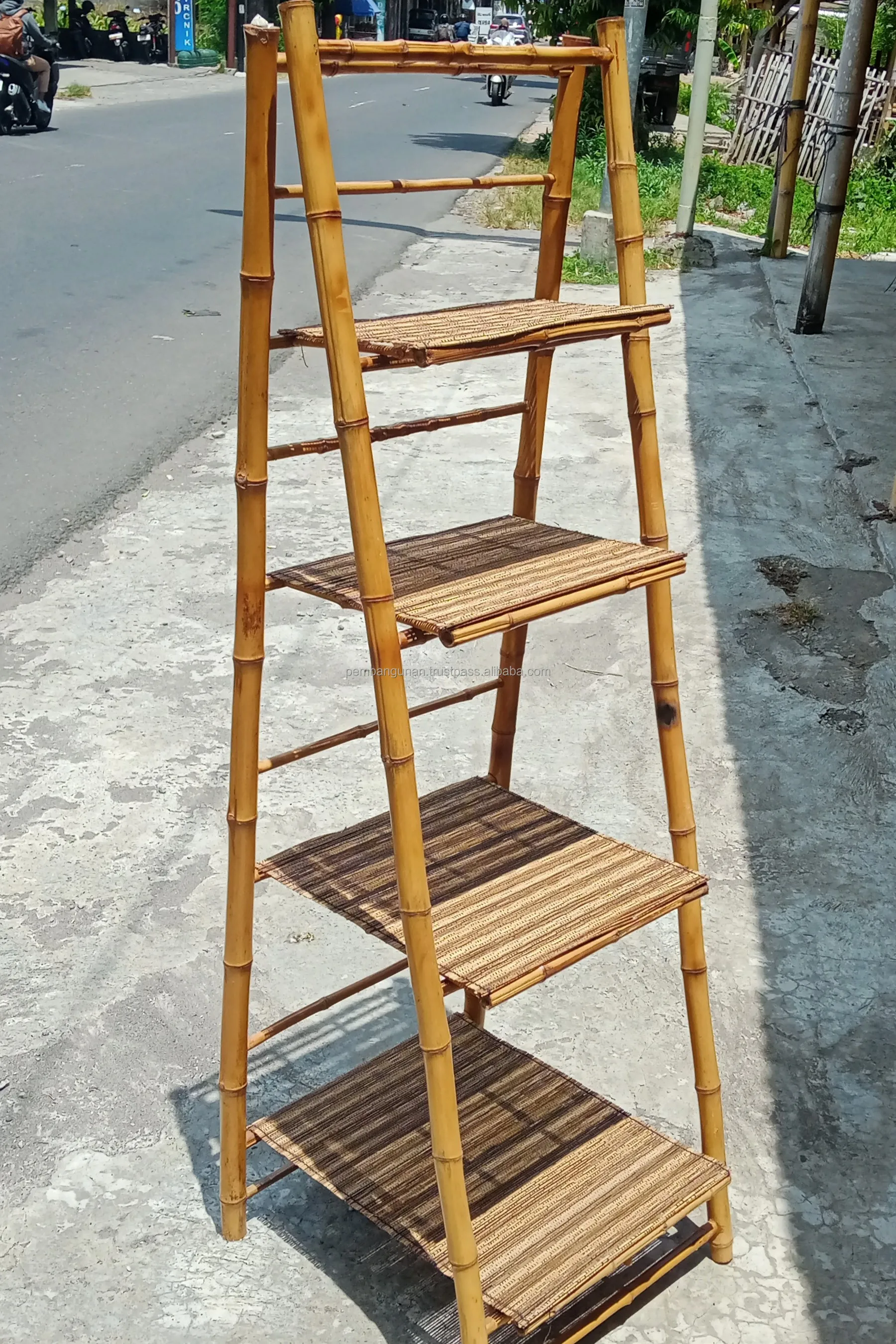 Handmade High Quality Bamboo Shoes Rack for Home Hotel Living Room or Apartment Use Direct from Indonesia for Farm House or Hall