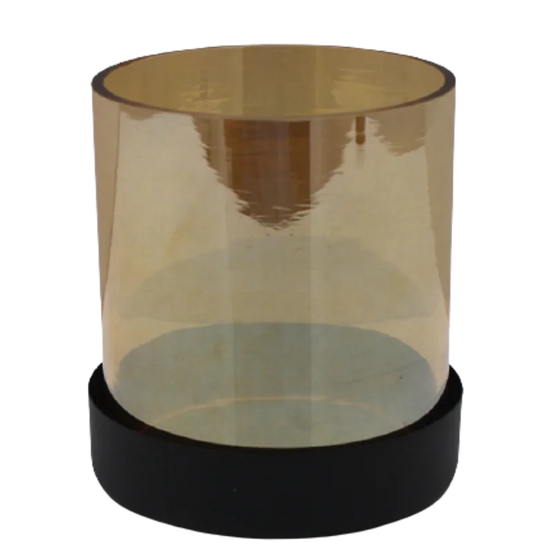 Home Decoration Candle Pillar Holder Glass Smoke Luster Iron Metal Nickel Silver Color Standard Size Candle Stand Handmade Bulk