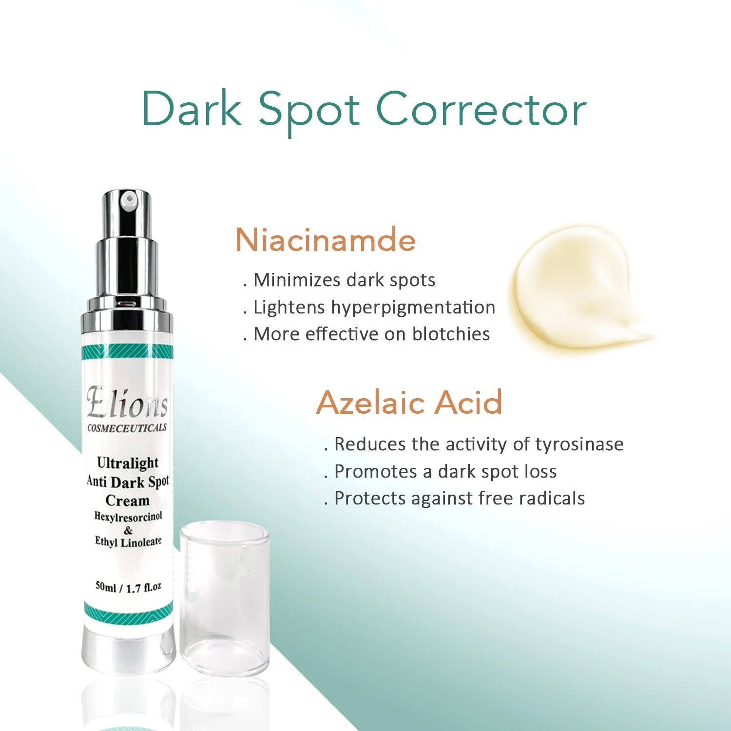Whitening Face Cream & Lotion with 4-Hexylresorcinol Azelaic Acid Niacinamide for Dark Spot Removal