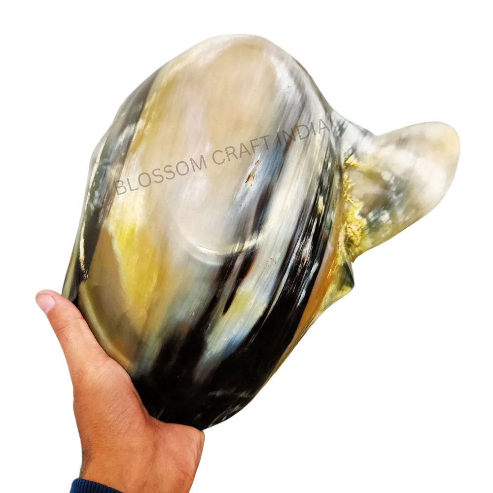 Best Price Indian Buffalo Ox Horn Fruit Bowl Agate Horn Serving Bowls Natural Indian Horn Bowl Available All Sizes Decorations