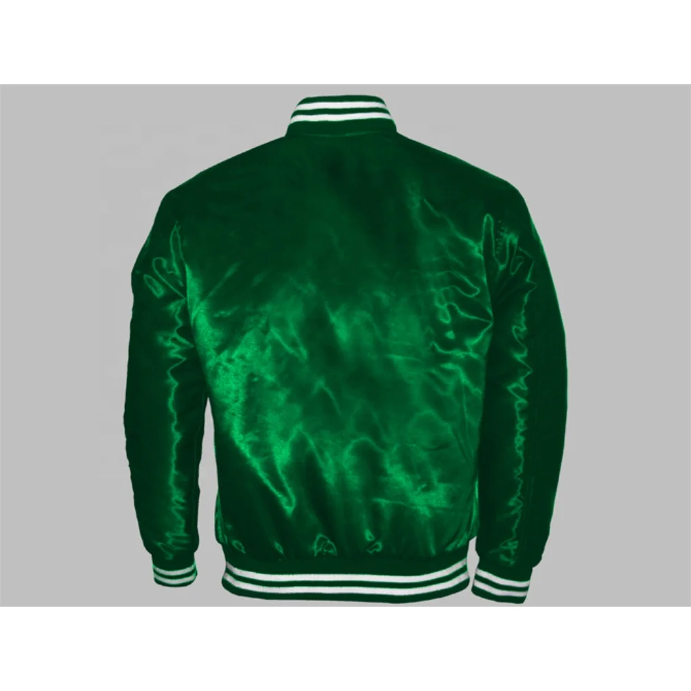 High Quality fabric of varsity jacket Wholesale body and arm Satan custom rib button up close and pockets inside liner coating