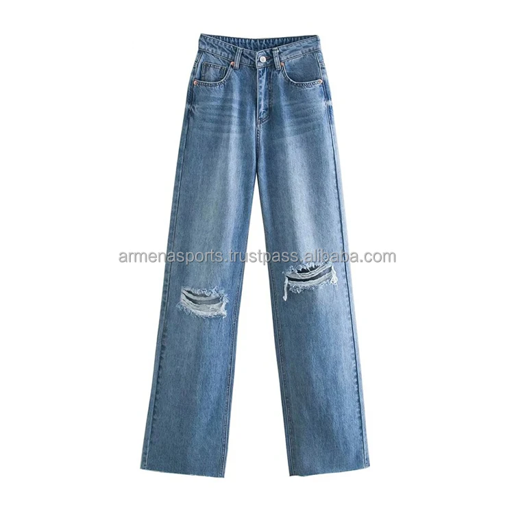 
OEM Service Latest Style Factory Rate Hot Sale Comfortable women denim pant 