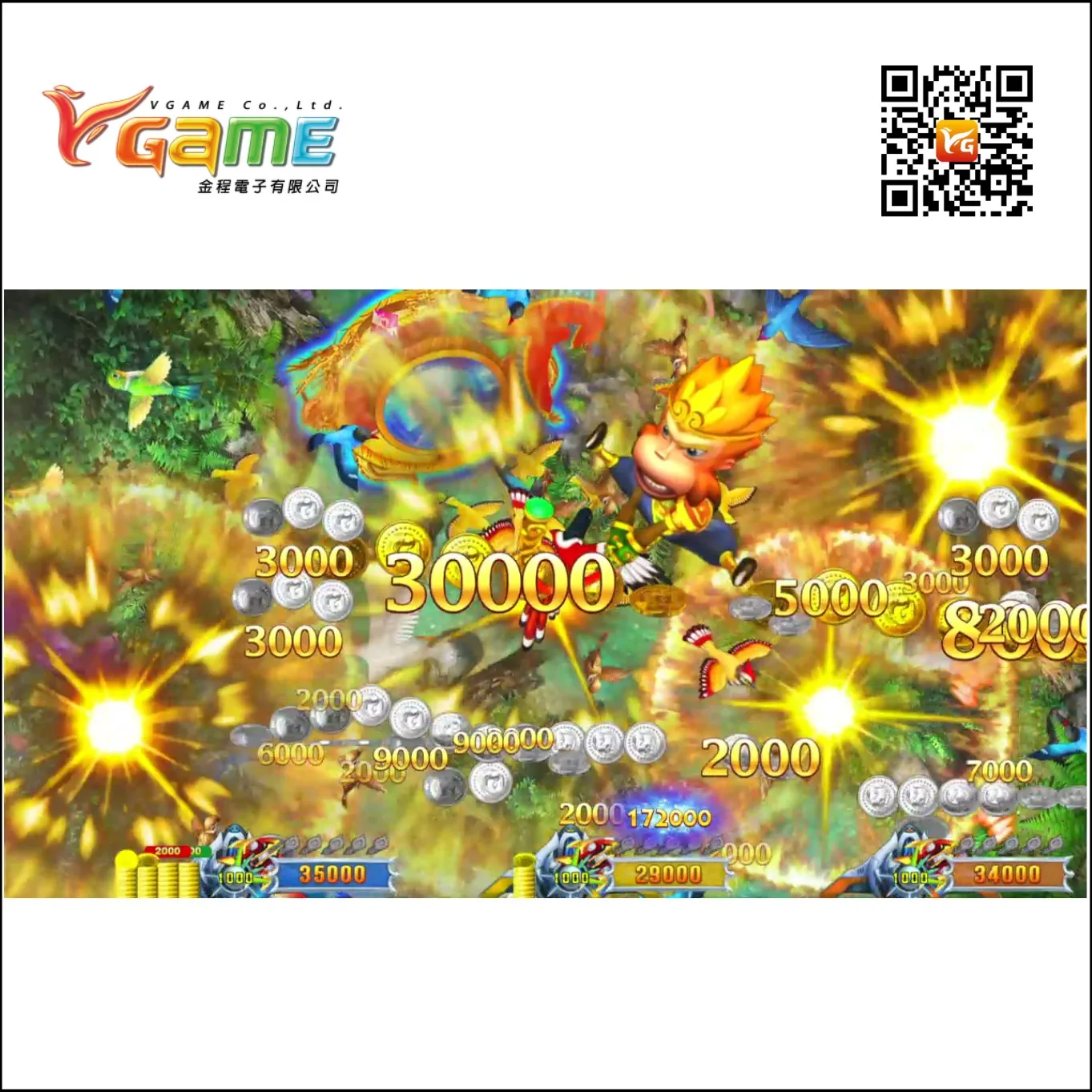 Support 3 Players Bill Acceptor - Birds Paradise 2 USA Game Board Kit Fish Table for Arcade Game Room